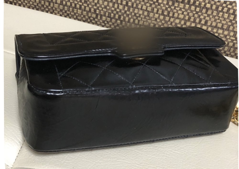 黒レザーバッグ リペア後